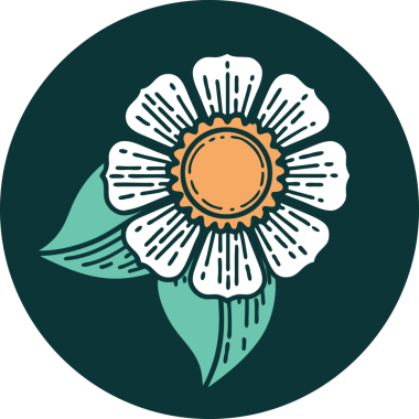 Bir insan tarafından çizilmiş bir çiçeğin ikonik dövme şekli