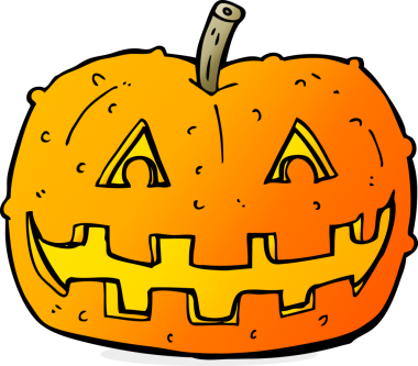 Bir insan tarafından çizilmiş bir balkabağı.