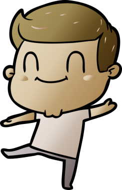 Bir insan tarafından çizilmiş mutlu bir adam.