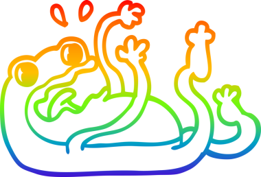 gökkuşağı gradyan çizgi çizimi bir insan tarafından çizilmiş bir kurbağa çizgi