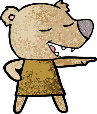 Bir insan tarafından çizilmiş çizgi film ayısı.