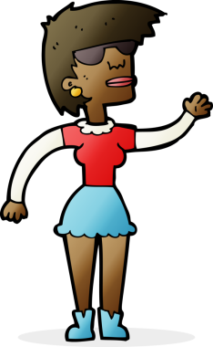 Bir insan tarafından çizilmiş gözlüklü bir kadın.