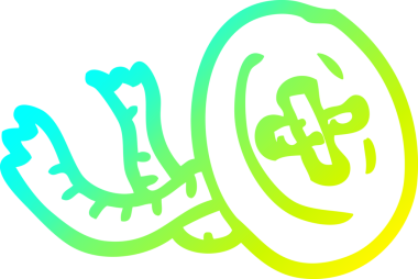 Bir insan tarafından çizilmiş bir çizgi filmin soğuk gradyan çizgisi.