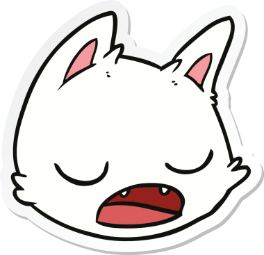 Bir insan tarafından çizilmiş kedi suratının çıkartması.