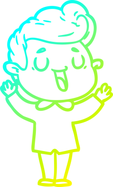 Bir insan tarafından çizilmiş mutlu bir çizgi film karakteri çizimi.