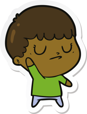 Bir insan tarafından çizilmiş huysuz bir çocuğun çıkartması.