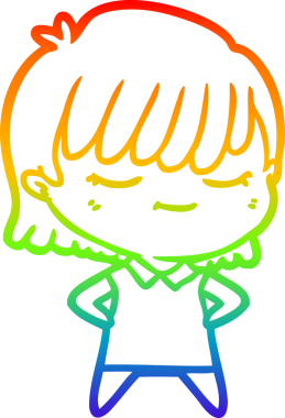 gökkuşağı gradyan çizimi bir insan tarafından çizilmiş bir karikatür kadın