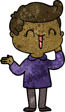 Bir insan tarafından çizilmiş gülen çocuk.