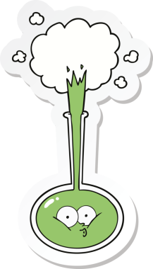 Bir insan tarafından çizilmiş bir karikatür bilim deneyinin çıkartması.