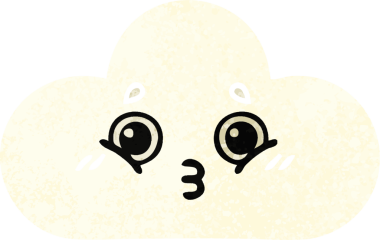 Bir insan tarafından çizilmiş bir bulutun retro çizim tarzı karikatürü