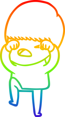 gökkuşağı gradyan çizgi çizimi bir insan tarafından çizilmiş stresli bir adam