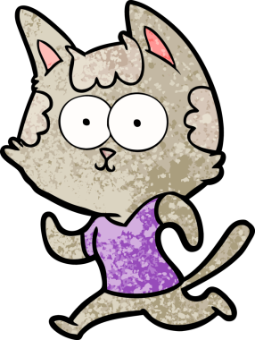 Mutlu çizgi film kedisi bir insan tarafından çizilmiş.