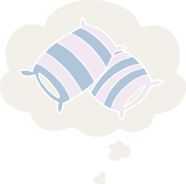 Düşünce baloncuklu çizgi film yastıkları insan tarafından çizilmiş.