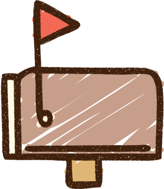 Bir insan tarafından çizilen posta kutusu tebeşiri