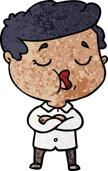 Bir insan tarafından çizilmiş karikatür adam konuşuyor.