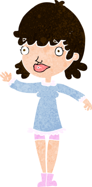 Bir insan tarafından çizilmiş karikatür kadın.