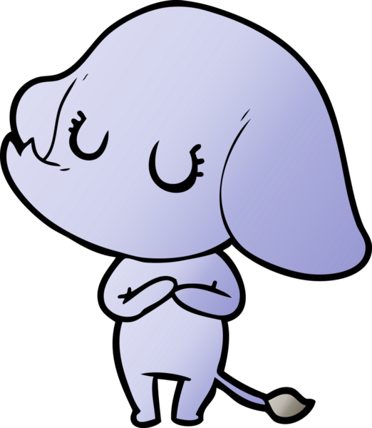 Bir insan tarafından çizilmiş şirin bir fil.