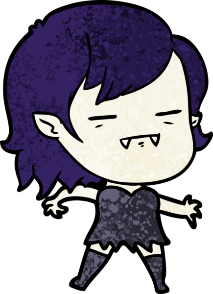 Bir insan tarafından çizilmiş ölümsüz vampir kız çizgi filmi.