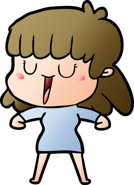 Bir insan tarafından çizilmiş bir çizgi film kadını.