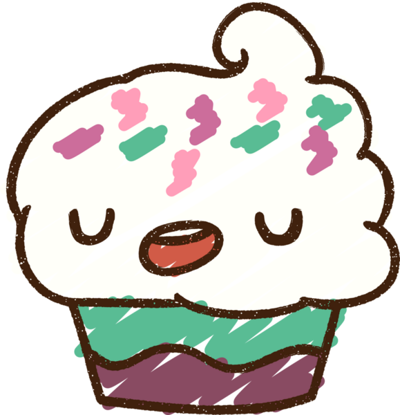 Bir insan tarafından çizilen Cupcake Tebeşiri