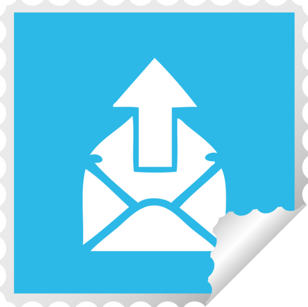 Bir insan tarafından çizilmiş bir e-posta işaretinin kare soyma etiketi