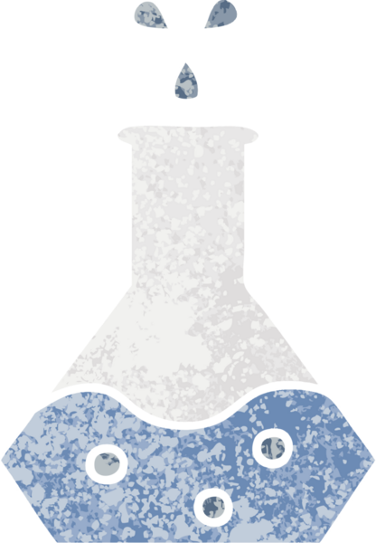 Bir insan tarafından çizilmiş bilimsel bir deneyin retro çizim tarzı karikatürü