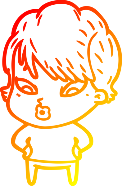 Bir insan tarafından çizilmiş bir karikatür kadın çizimi