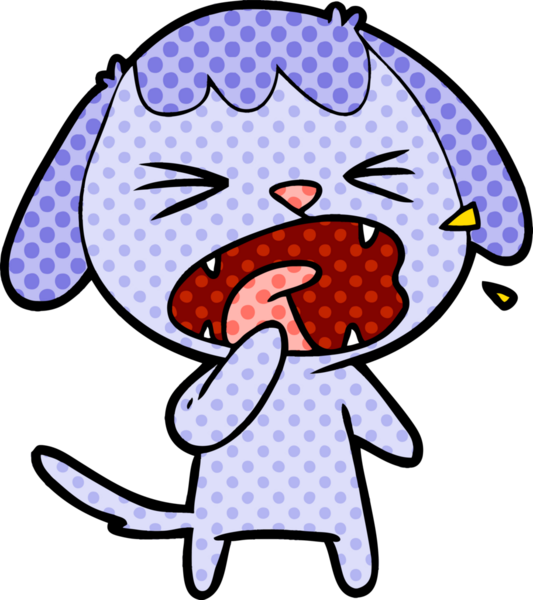 Bir insan tarafından çizilmiş şirin bir köpek havlaması.