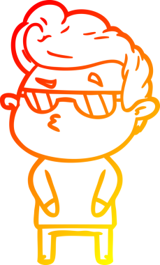 Bir insan tarafından çizilen karikatür karikatürünün sıcak çizgi çizimi.