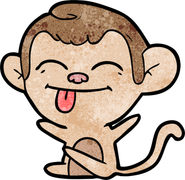 Bir insan tarafından çizilmiş komik çizgi maymun.