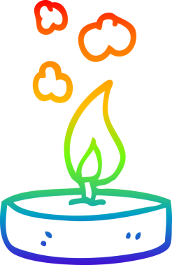 gökkuşağı gradyan çizgi çizimi bir insan tarafından çizilmiş kokulu mum