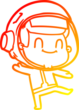 Bir insan tarafından çizilmiş mutlu bir astronot çizgi roman çizimi.