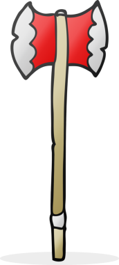 Bir insan tarafından çizilmiş serbest çizim balta.