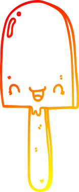 Bir insan tarafından çizilmiş bir buz lolipopunun sıcak çizgi çizimi