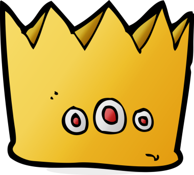 Bir insan tarafından çizilmiş karikatür tacı