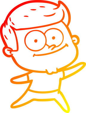 Bir insan tarafından çizilmiş mutlu bir adamın çizgi çizimi.