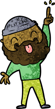 Bir insan tarafından çizilmiş sakallı bir adam.