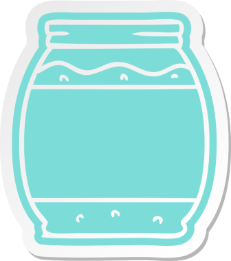 Bir insan tarafından çizilmiş çilek reçelinin karikatür etiketi.