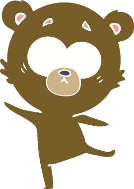 Bir insan tarafından çizilmiş kaygılı ayı düz renk karikatürü