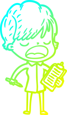 Bir insan tarafından çizilmiş bir karikatür kadın çizimi.