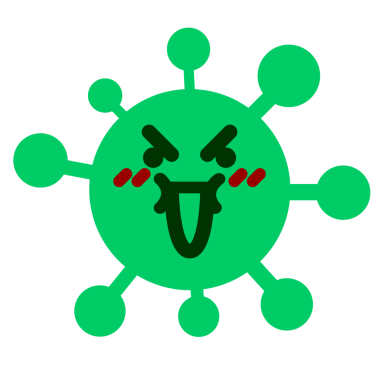 bir insan tarafından çizilmiş gülme virüsü.