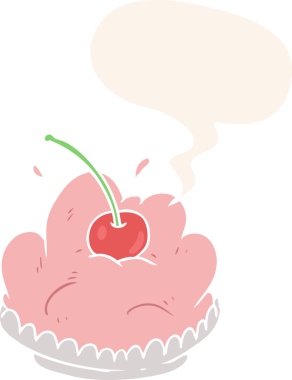 Bir insan tarafından çizilmiş eski usul konuşma baloncuklu tatlı.