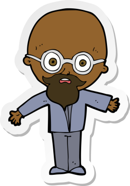 Bir insan tarafından çizilmiş dahi bir bilim adamının çıkartması.