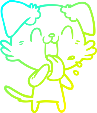 Bir insan tarafından çizilmiş soluyan bir köpeğin soğuk eğimli çizgisi.