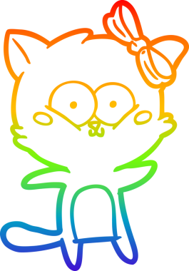 gökkuşağı gradyanı çizimi bir insan tarafından çizilmiş çizgi film kedisi