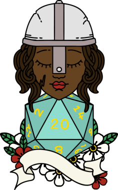 Retro Dövme Tarzı İnsan Dövüşçüsü Bir insan tarafından çizilmiş 20 zar atışıyla