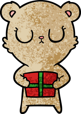 Bir insan tarafından çizilmiş barışçıl çizgi film ayısı.