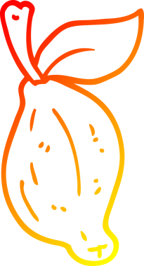 Bir insan tarafından çizilmiş limon meyvesinin sıcak çizgi çizimi