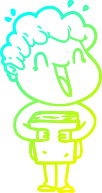 Bir insan tarafından çizilmiş mutlu bir adamın soğuk çizgi çizimi.