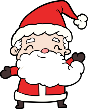 Bir insan tarafından çizilmiş Noel Baba çizgi filmi.